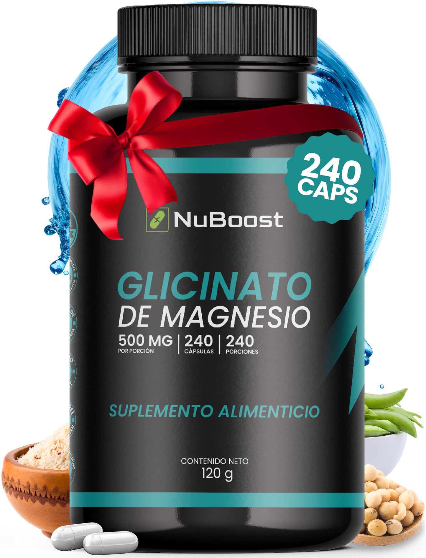 Glicinato de magnesio NuBoost 240 capsulas 500 mg