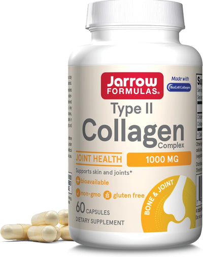 Jarrow Formulas Colageno Tipo2 1000mg 60 Cáp - Colágeno Hidrolizado Tipo 2 - Piel - Huesos - Cartílagos - Hecho en USA