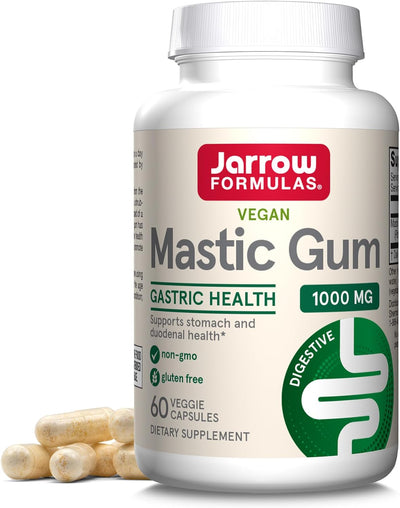 Jarrow Formulas Mastic Gum 1000mg 60 Caps - Confort Digestivo - Intestinal - Equilibrio Ácido - Hecho en USA