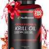 Nuboost Omega 3 Krill Oil con Astaxantina 2000 mg 200 capsulas - Aceite de Krill - Omega 3 EPA y DHA MADE IN USA