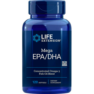 Mega EPA/DHA 120 Cápsulas Blandas, Alta Concentración de Omega-3