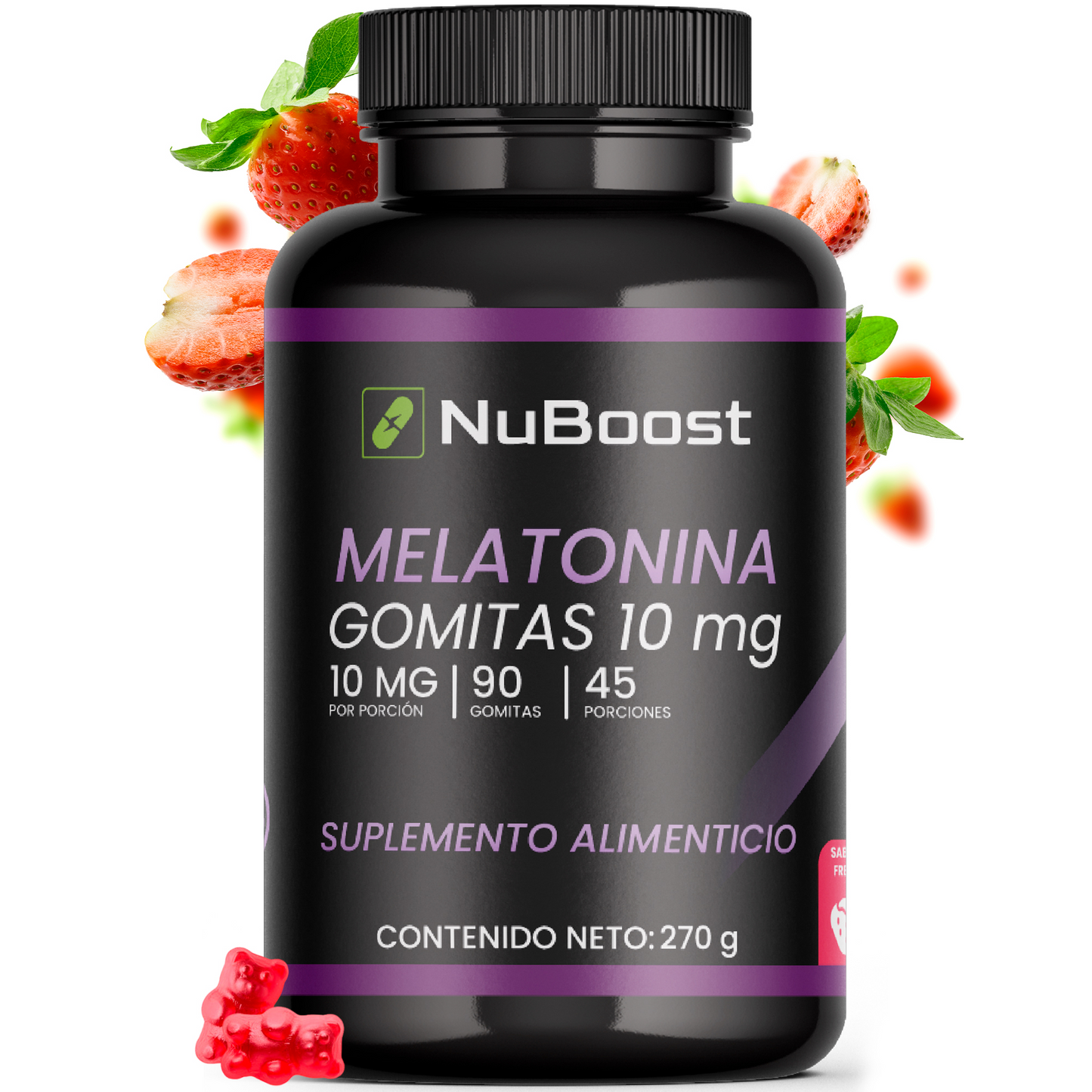 Nuboost Gomitas Melatonina 10mg, 90 Gomitas para dormir, mes y medio de consumo HECHO EN USA