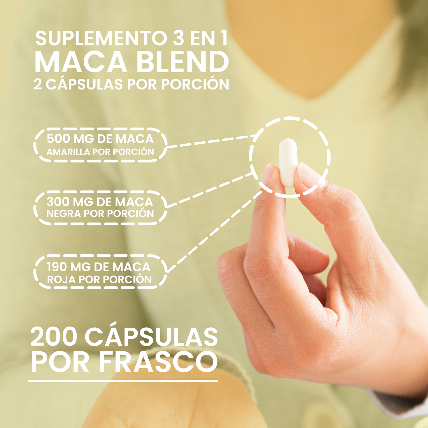 Nuboost Maca Blend - 1000 mg 200 cápsulas - Maca Peruana - Maca Negra, Maca Roja y Maca Amarilla con Pimienta Negra - Maca en polvo encapsulado - Sin OMG, Certificado USDA - MADE IN USA.