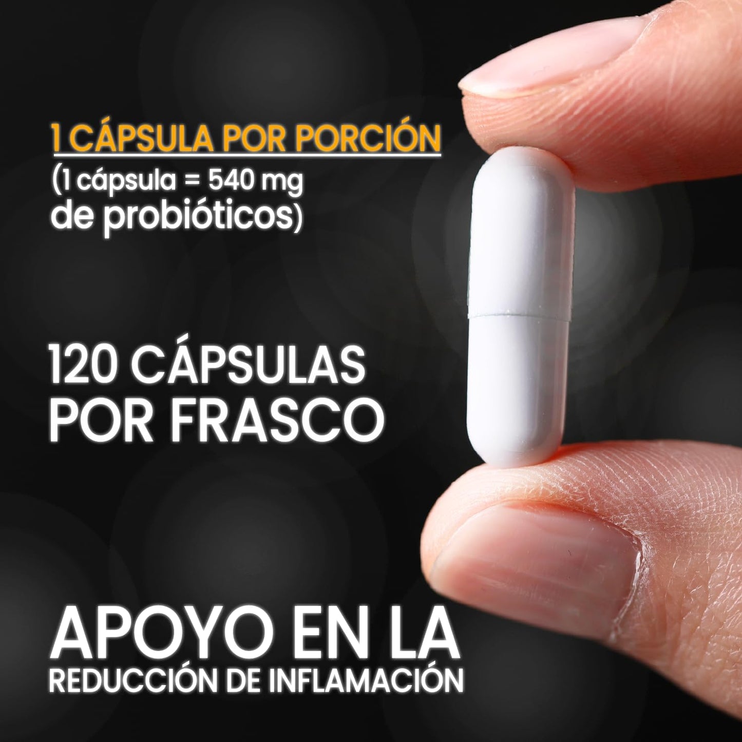 80 billones de probióticos, 120 Cápsulas, 1 Cápsula por porción 540 mg