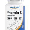 Vitamina B2 120 cápsulas 400 mg Nutricost Riboflavina 120 porciones